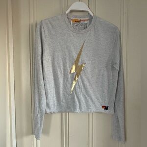 Women’s Bolt Long Sleeve Crop Top Boyfriend Tee